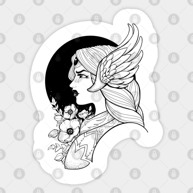 Valkyrie Sticker by Redheadkls